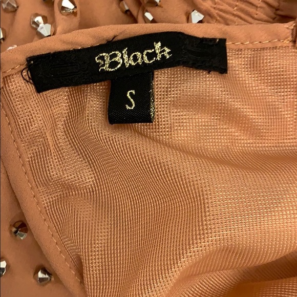 Beige mini dress with silver details all over. - Picture 2 of 3